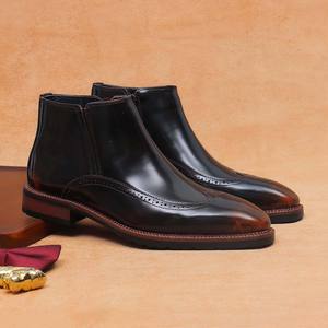 Nouvelle Tendance – Chaussures Homme en Cuir Véritable Brillant, Style Britannique Sportif Décontracté, à Enfiler, Légères, Antidérapantes et Respirantes pour l'Automne - Product Image 5