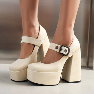 Chaussures à plateforme pour femmes, talons épais sexy pour femmes - Product Image 2