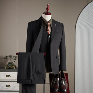<span class=keywords><strong>Traje</strong></span> de rayas de gama alta <span class=keywords><strong>para</strong></span> <span class=keywords><strong>hombre</strong></span> con botones de un solo pecho <span class=keywords><strong>para</strong></span> Otoño e Invierno Conjunto de tres piezas Chaqueta <span class=keywords><strong>para</strong></span> negocios Casual - Product Image 6