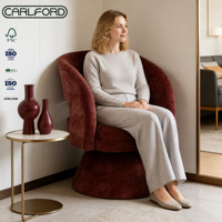 Fauteuil pivotant moderne 360° °   Fauteuil pivotant confortable et ergonomique avec coussin rembourré doux, siège individuel pour salon ou salle de séjour