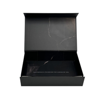 Luxuriöse Maßgefertigte Beschichtete Papierverpackung Hochwertige Geprägte Hautpflege-Box Lippenstift Lidschatten Verpackung Marmor Schwarz Kosmetikbox Magnetisch