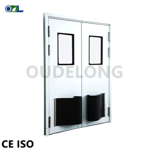 Puerta Pivotante <span class=keywords><strong>de</strong></span> Acero <span class=keywords><strong>Inoxidable</strong></span> para Cocina Comercial con Panel Completo <span class=keywords><strong>de</strong></span> Alta Visibilidad y Protección Contra Impactos <span class=keywords><strong>de</strong></span> Tráfico - Product Image 3