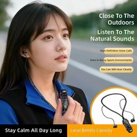 E24 Earphone Semi-in-ear 6.0 dengan Layar Digital Tahan Air IPX4, Desain Gantungan Leher, Dilengkapi ENC untuk Olahraga dan Bisnis