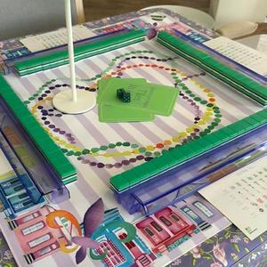 Tuiles de jeu de Mahjong en acrylique de luxe HIMORE, populaires et très vendues, anti-décoloration, gravées au laser, couleur vert herbe - Product Image 4