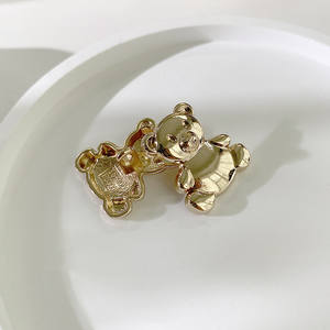 Hot-sale 20mm Bear Cartoon <strong>Buttons</strong> Bright Gold <strong>Button</strong> for Clothing Cardigan Decor <strong>Metal</strong> Sewing Accessories - Product Image 1