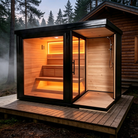 Sauna extérieur en bois, cabine de spa résistante aux intempéries, sauna bien-être avec chauffage infrarouge lointain pour villa