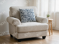 Ensemble de canapés en tissu de style américain élégant avec 1, 2 et 3 places et coussins pour salon d'appartement de luxe