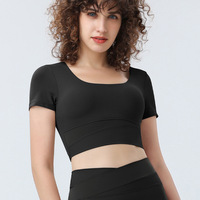 Été 2024 New Influencer Fashion Patchwork Color Top Femme Running Sports Fitness Outdoor Cycling Yoga Clothing Short Sleeve