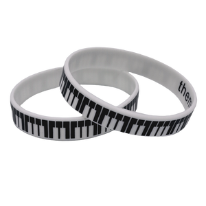 Bracelets en silicone avec logo personnalisé sur le thème de la musique, bracelets en silicone pour sérigraphie personnalisés - Product Image 1