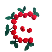 Écussons ronds personnalisés en crochet 3D brodés de cerises, à coudre sur tissu en dentelle pour chapeaux