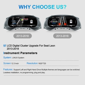 12.3 Inch <b>Car</b> LCD Dashboard Digital Cluster Auto <b>Speedometer</b> Virtual Cockpit Carplay Monitor New Upgrade <b>for</b> Seat Leon 2013 2018 - Product Image 3