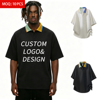 Chemise décontractée d'été personnalisée pour homme grande taille, 270 GSM, col color block, rayée, ample, respirante, anti-boulochage, à manches courtes