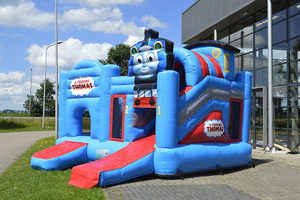 Castillo Inflable Thomas Train, Casa <span class=keywords><strong>de</strong></span> Brinco con Tobogán y Piscina <span class=keywords><strong>de</strong></span> Pelotas para Uso en Exteriores, <span class=keywords><strong>Material</strong></span> <span class=keywords><strong>de</strong></span> PVC, Incluye Soplador, 5.5x5m, 2-3 Personas - Product Image 2
