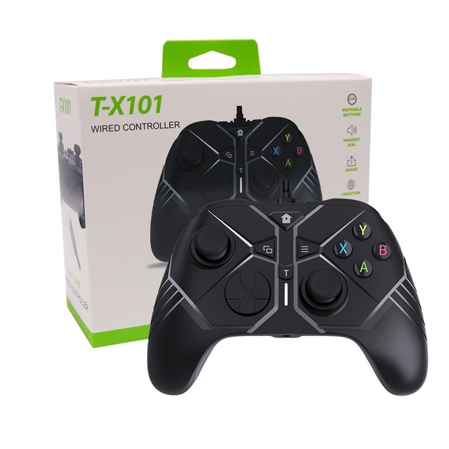 TGZ High Quality Wired Gamepad Controller with Turbo Button & Six-axis Gyroscope for One/S/X and PC-Play Game