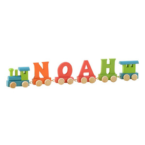 Tren de Madera Personalizado con Letras del Alfabeto, Juguete de Tren con Nombre Natural <span class=keywords><strong>para</strong></span> Niños, Regalo de Cumpleaños, <span class=keywords><strong>Bautizo</strong></span>, Recién Nacido - Product Image 4