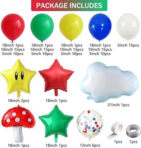 DJTSN rosso blu verde <span class=keywords><strong>palloncini</strong></span> <span class=keywords><strong>gialli</strong></span> arco ghirlanda cartone animato videogioco Mario Party compleanno bambini Baby Shower decorazioni - Product Image 2