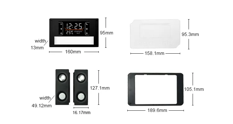 NB1 टच सेंसर स्विच के साथ स्पीकर घड़ी तापमान प्रदर्शन के लिए स्मार्ट दर्पण