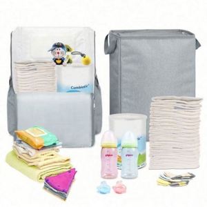 Design Factory Wholesale Pu Leather Lid Diaper Bag <b>Backpack</b> Tote Gray <b>Black</b> Diaper Bag - Product Image 2