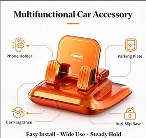 Soporte para Teléfono <span class=keywords><strong>de</strong></span> Coche 3 en 1 con Placa <span class=keywords><strong>de</strong></span> Número <span class=keywords><strong>de</strong></span> Estacionamiento Temporal y Ambientador, Soporte para Salpicadero, Soporte para Teléfono <span class=keywords><strong>de</strong></span> Coche <span class=keywords><strong>de</strong></span> ABS y PC Resistente a Golpes - Product Image 3