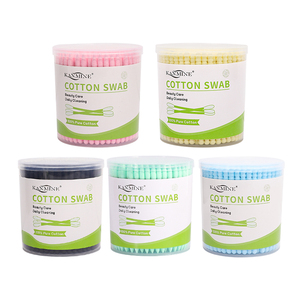 Descartável Personalizado Varas De Papel De Bambu Cotton Bud <span class=keywords><strong>Swab</strong></span> Dupla Cabeça Limpeza Orelha Q Dicas Cotonete De Algodão com Caixa Redonda - Product Image 1
