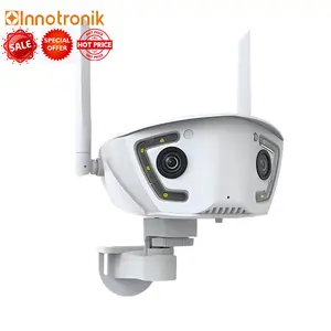 Иннотроник CamHipro Wi-Fi двойной объектив 4X цифровой зум 4MP 2K 180 градусов Fisheye панорамный CCTV охранная сеть уличная камера