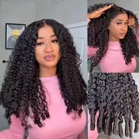 Extensions de cheveux humains bouclés vietnamiens au crochet, super double drawn, réutilisables, sans colle, sans dommages, pour femmes noires