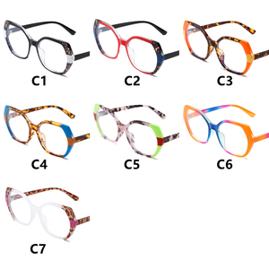 Gafas cuadradas de filtro azul de alta calidad para mujer, bisagra fuerte, hexágono cuadrado TR90, amarillo, naranja, Floral, <span class=keywords><strong>Optica</strong></span> 2025 - Product Image 6