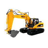 Excavatrice RC HUINA 1535 1:14, 12 canaux et plus, camion de chantier électrique en plastique, jouet radiocommandé avec chargeur, intérieur-extérieur