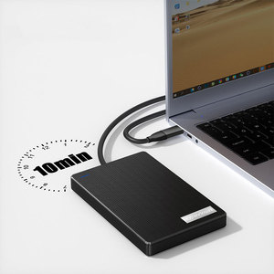 Boîtier de disque dur Handisen HDS-H04 2,5 pouces USB 3.0 en plastique noir avec câble USB et Type C 2 en 1 - Product Image 5
