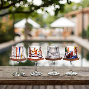 Машинное производство, прозрачные наклонные бокалы для вина с деревянной подставкой, 300 мл, классический дизайн - Product Image 3