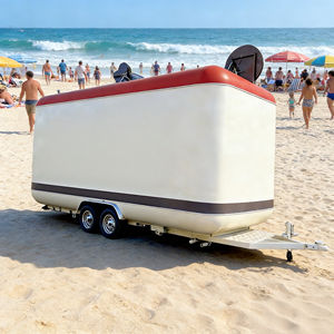 Chariot alimentaire remorquable en acier inoxydable à 2 roues, chariot à snacks, chariot de vente ambulant universel pour crème glacée, vêtements, thé au lait, café, plats épicés - Product Image 1