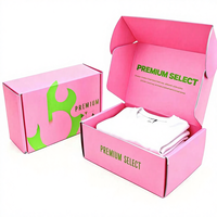 Boîtes d'expédition en carton ondulé personnalisées avec logo, doublées éponge, pour vêtements en fourrure, chaussettes, sous-vêtements, emballage en matériaux recyclés, finition mate