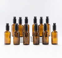 Flacon pulvérisateur en verre ambré brun de 10 ml, 15 ml, 20 ml, 30 ml, 50 ml, 100 ml pour cosmétiques, soins capillaires, tonique, lotion, crème solaire, brume fine