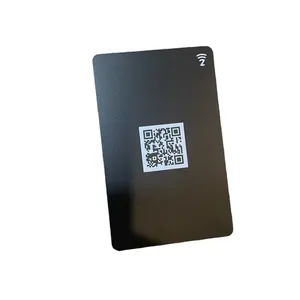 定制印刷黑色哑光聚氯乙烯nfs名片，带二维码可编程nfc会员卡