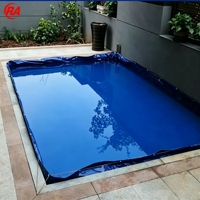 Bassin d'élevage de poissons carré pliable en bâche PVC 5000L, grand bassin commercial d'aquaculture pour carpes koï et crevettes