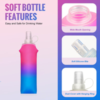 Gourde souple pliable en TPU sans BPA, design dégradé, pour la course à pied, le cyclisme, l'escalade - Poche à eau pour l'hydratation