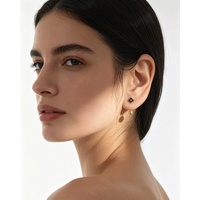 Romantischer Vierblättriger Blumen-Ohrstecker für Damen, Modischer Ohrknochen-Schmuck, 925 Sterling Silber Ohrhaken