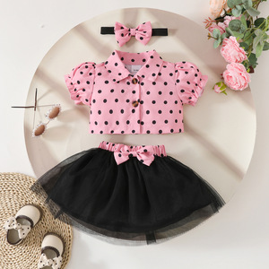 Moda yaz bebek kız giysileri bebek kısa kollu sevimli bebek iki adet bebek kıyafetleri - Product Image 2