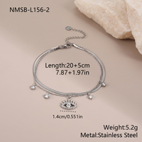 Bracelet superposé tendance pour femme en acier inoxydable doré, étanche, avec chaîne serpent, breloques œil de Dieu et signe du dollar