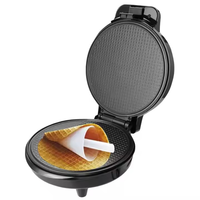 Machine à gaufres pour cornets de crème glacée antiadhésive, électrique, commerciale, en acier inoxydable, pour la cuisson de crêpes et de rouleaux d'œufs