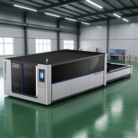 Machine de découpe laser à fibre de haute puissance 6000W 12000W avec source laser Raycus, couvercle intégré et plateforme d'échange – Vente populaire
