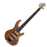Guitare Basse Électrique GALYDA Neck-Through-Body 4, 5 ou 6 Cordes avec Micros Actifs, Corps en Frêne et Table en Bois de Zèbre, Basse Personnalisée en Gros