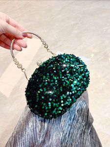 Nueva llegada bolso de mano <span class=keywords><strong>verde</strong></span> <span class=keywords><strong>vestido</strong></span> Vintage bolso de noche bolsos de fiesta precio al por mayor bolso de mano de <span class=keywords><strong>lentejuelas</strong></span> con asa de Metal - Product Image 4