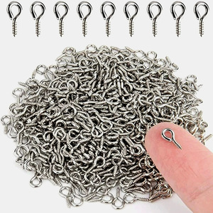 Mini alfileres pequeños de acero inoxidable, <span class=keywords><strong>ojales</strong></span>, ganchos, <span class=keywords><strong>ojales</strong></span>, tornillo, gancho roscado, hallazgos de joyería <span class=keywords><strong>para</strong></span> hacer accesorios - Product Image 1