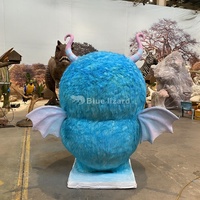 Zigong Model binatang simulasi lucu kadal biru dekorasi mewah kartun salju Monster hewan