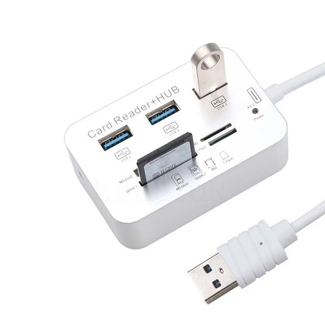 USB Hub 3.0 Combo 3 Ports Card Reader High Speed USB Splitter All in One USB 3.0 Hub Adapter for PC Computer Notebook