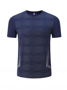 T-shirt de sport décontracté pour homme avec logo personnalisé brodé et imprimé, séchage rapide, en Spandex/Polyester 180 grammes, manches courtes, design vierge - Product Image 6