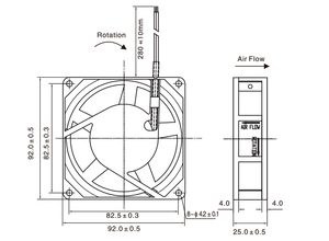 AC Mini Geräuscharmer 9cm 92x92x25mm 220 Volt Axiallüfter 9225 Quadratische Kunststoffblätter Computer PC Gehäuse Belüftung Kühllüfter - Product Image 3