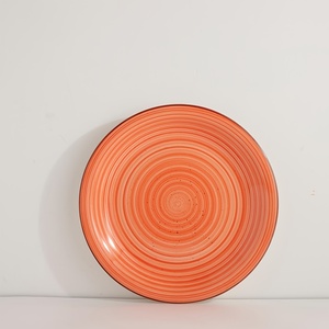 จานเซรามิคสีส้มลายเกลียว งานเพ้นท์มือคุณภาพพรีเมียม ภาชนะสำหรับรับประทานอาหาร ขายส่งสำหรับงานแต่งงาน โรงแรม ร้านอาหาร - Product Image 2