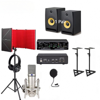 Ensemble d'équipements d'enregistrement pour la musique à domicile, le chant, la diffusion, avec microphone, casque, carte son, haut-parleur de studio professionnel